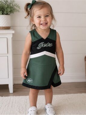 New York Jets Cheer Dress Baby Girl 24M  Cheerleader Outfit Costume Football‎ 2